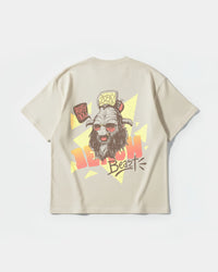 Camiseta Party Now Pocket Front Oversize Basic Beige