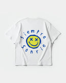 Camiseta Siempre Sonrie Big Front Oversize Basic Blanco