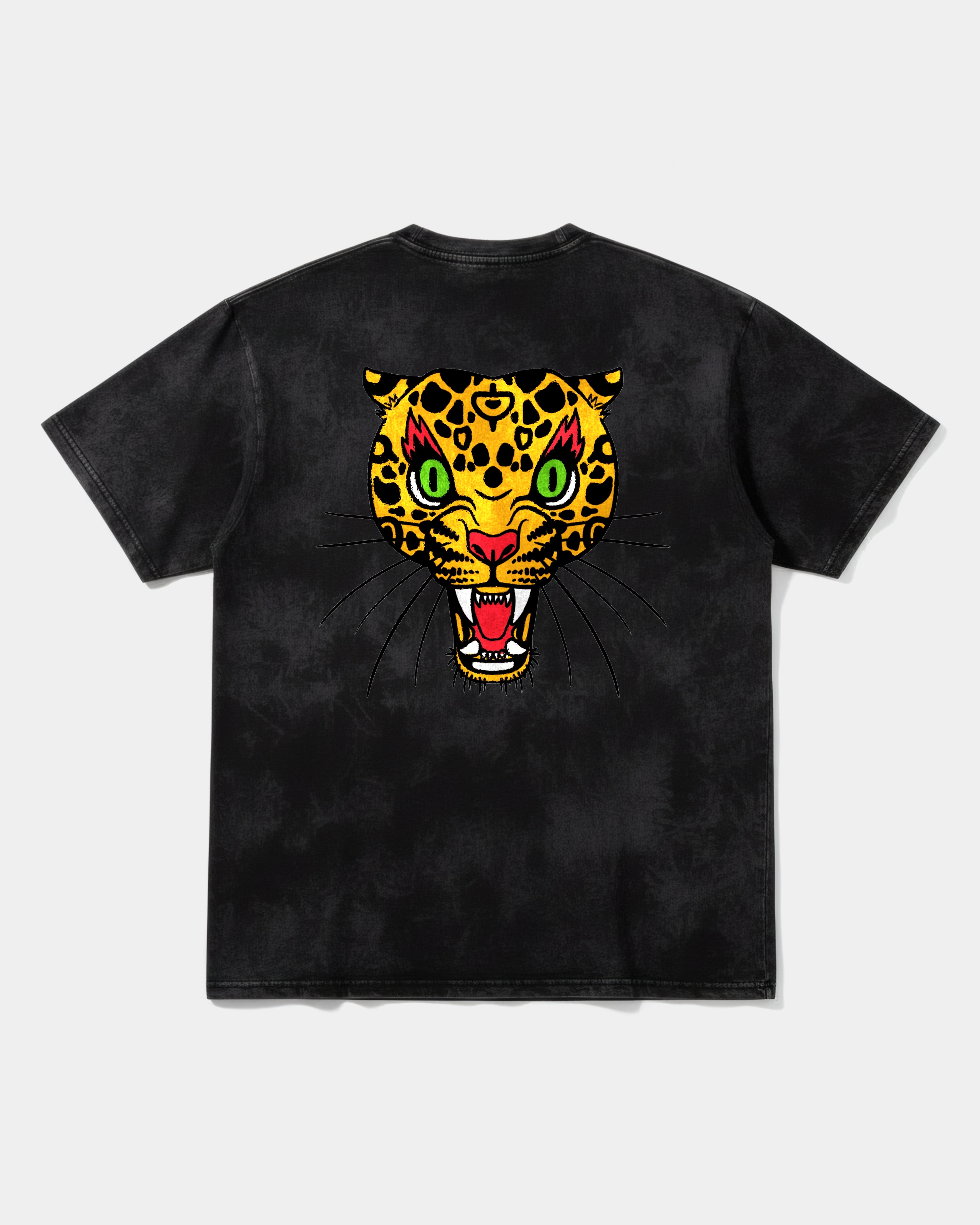 Camiseta Leopard Big Back Oversize Acid Negro