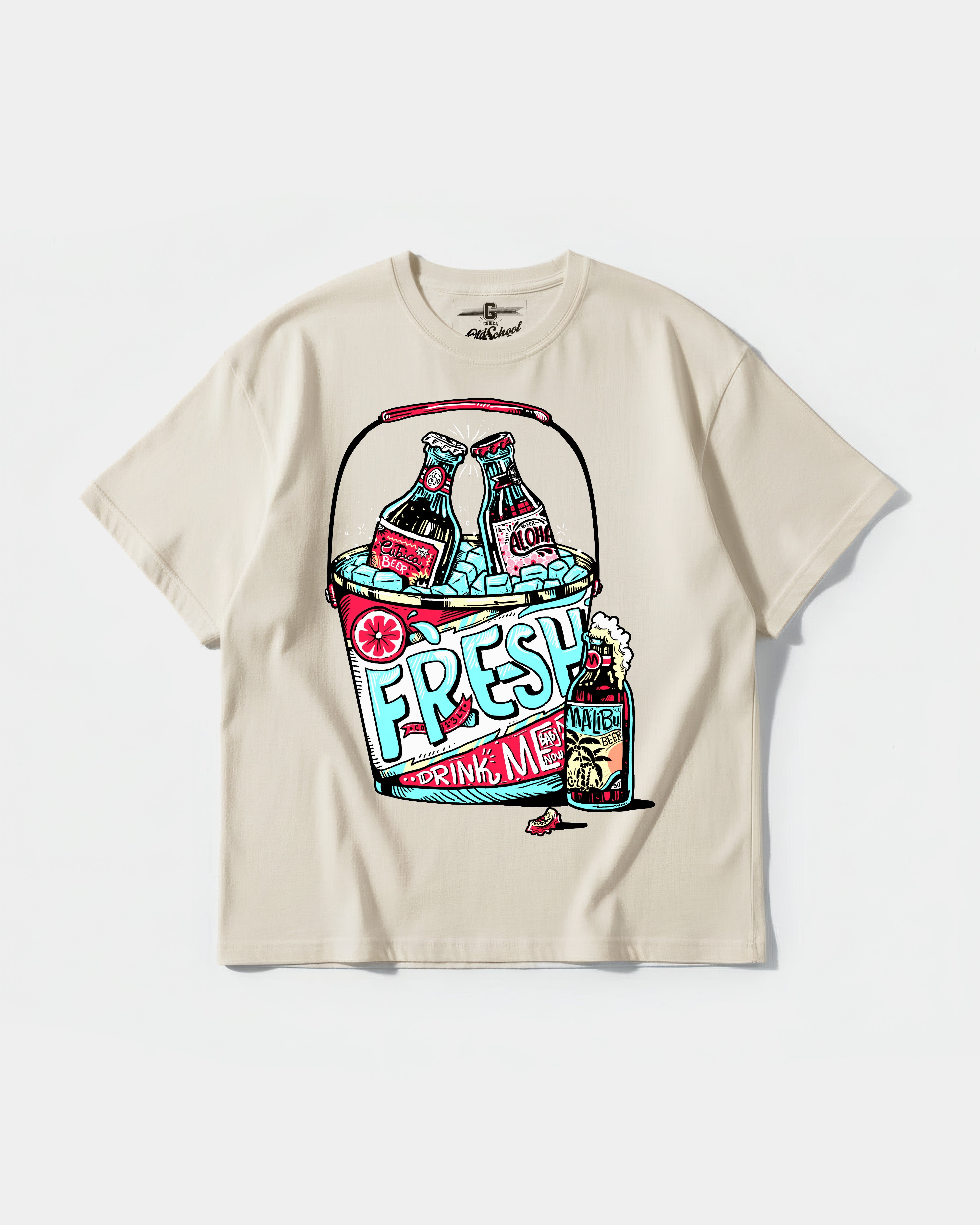 Fresh Drink Big Front Oversize Basic T-shirt