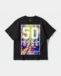Camiseta Hong Kong Big Front Oversize Basic Negro