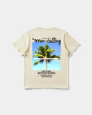 Camiseta Ocean Is Calling Big Back Regular Basic Beige