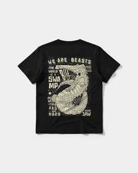 Camiseta We Are Beasts White Big Back Regular Basic Negro
