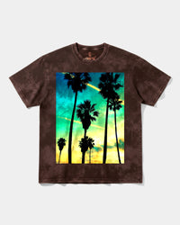 Camiseta Tropical Dusk Big Front Oversize Acid Marron