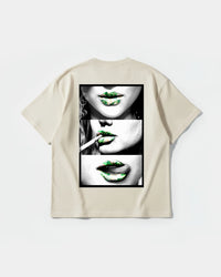 Camiseta Green Kisses Big Back Oversize Basic Beige