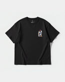 Camiseta Robot Girl Pocket Front Oversize Basic Negro