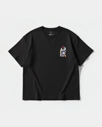 Camiseta Robot Girl Pocket Front Oversize Basic Negro
