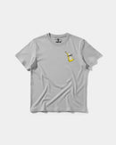 Camiseta Pizza Geek Pocket Front Regular Basic Gris