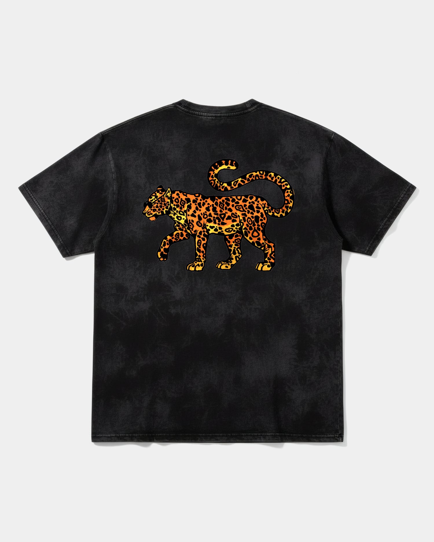 Camiseta Leopardo Big Back Oversize Acid Negro