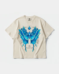 Camiseta Libertad White Big Front Oversize Basic Beige