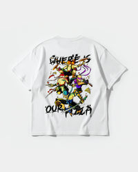 Camiseta Where Our Pizza Big Back Oversize Basic Blanco