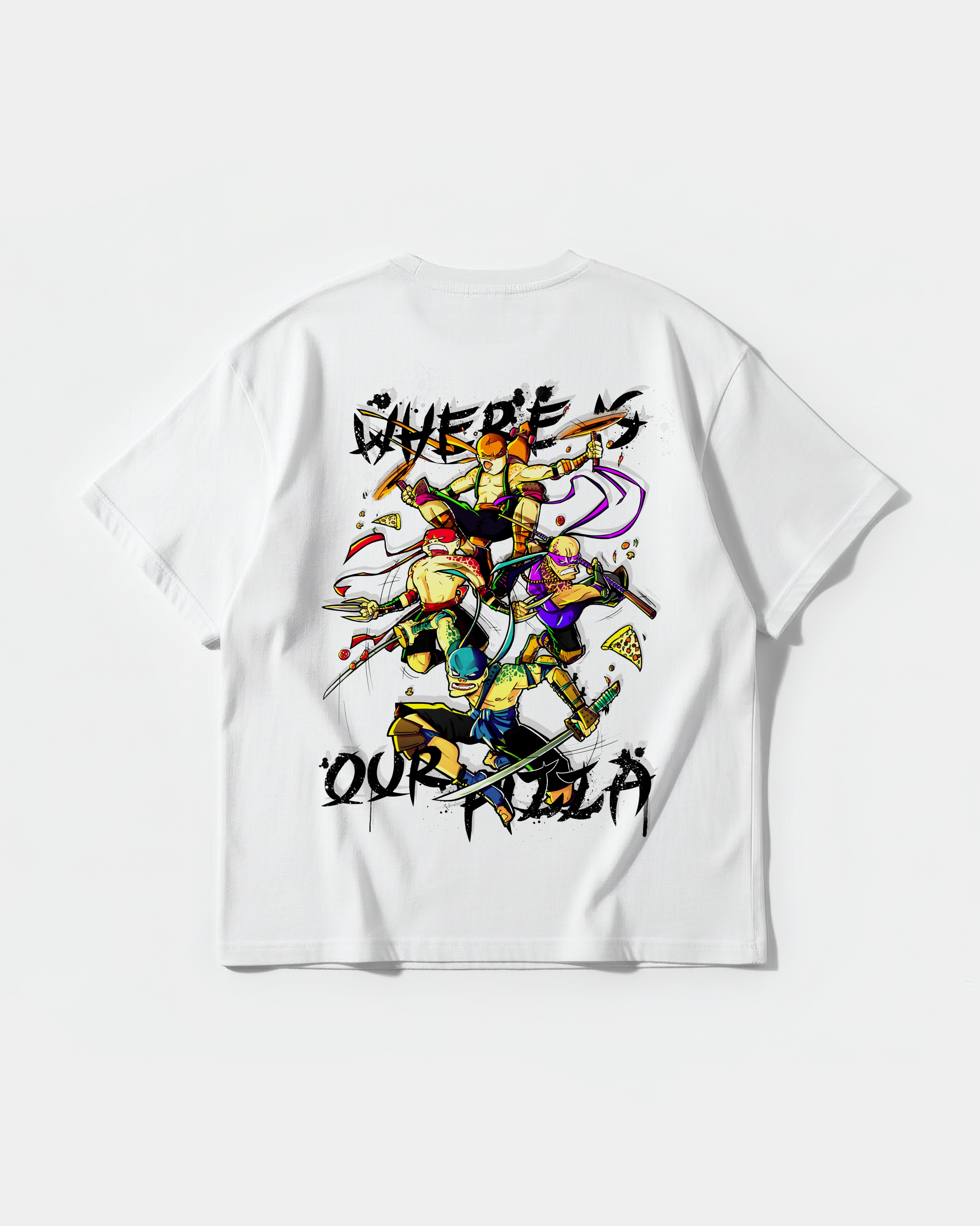 Camiseta Wheres's Our Pizza Big Back Oversize Basic