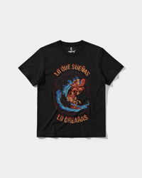 Camiseta Pizza Surf Big Front Regular Basic Negro