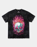 Camiseta Rise In Hell Big Front Oversize Acid Negro