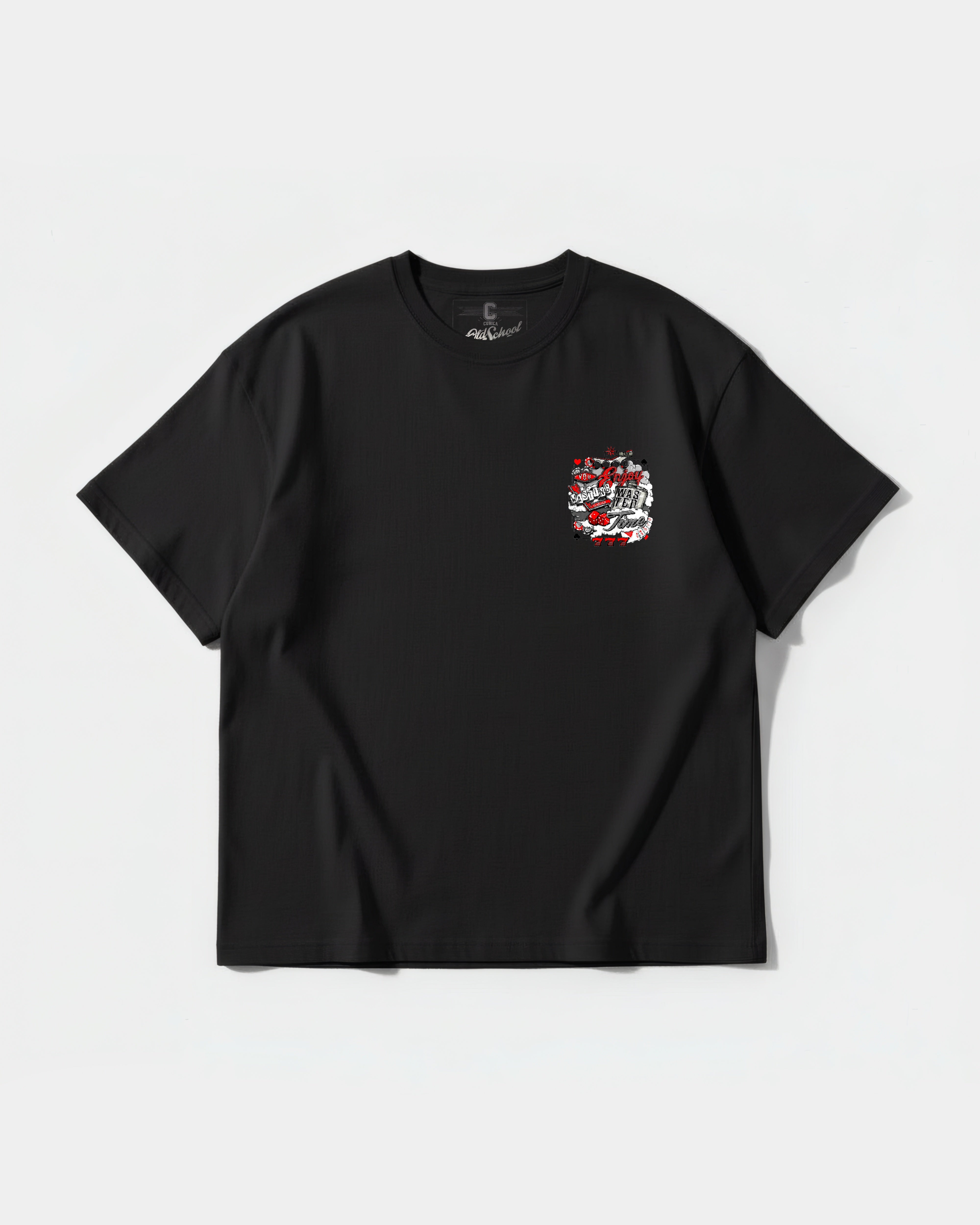 Wasting Time 777 Pocket Front Oversize Basic T-shirt