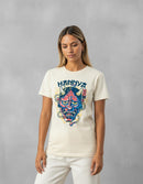 Modelo mide 1,63m y usa talla S