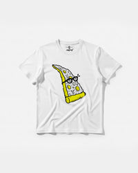 Camiseta Pizza Geek Big Front Regular Basic Blanco