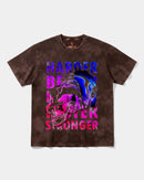 Camiseta Craneos Daft Punk Front Oversize Acid Marron