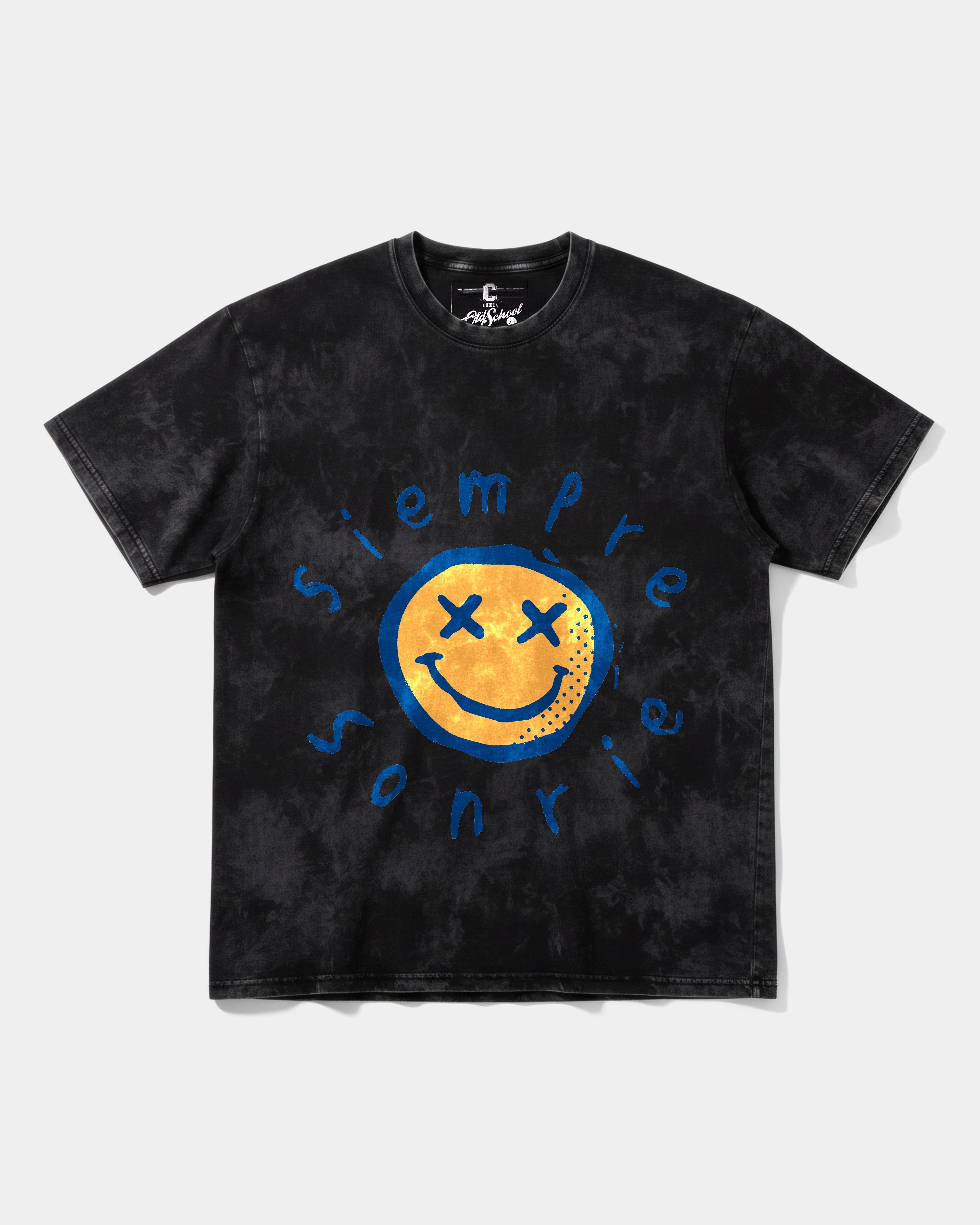 Camiseta Siempre Sonrie Big Front Oversize Acid