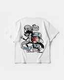 Camiseta Skater Cat Big Back Oversize Basic Blanco