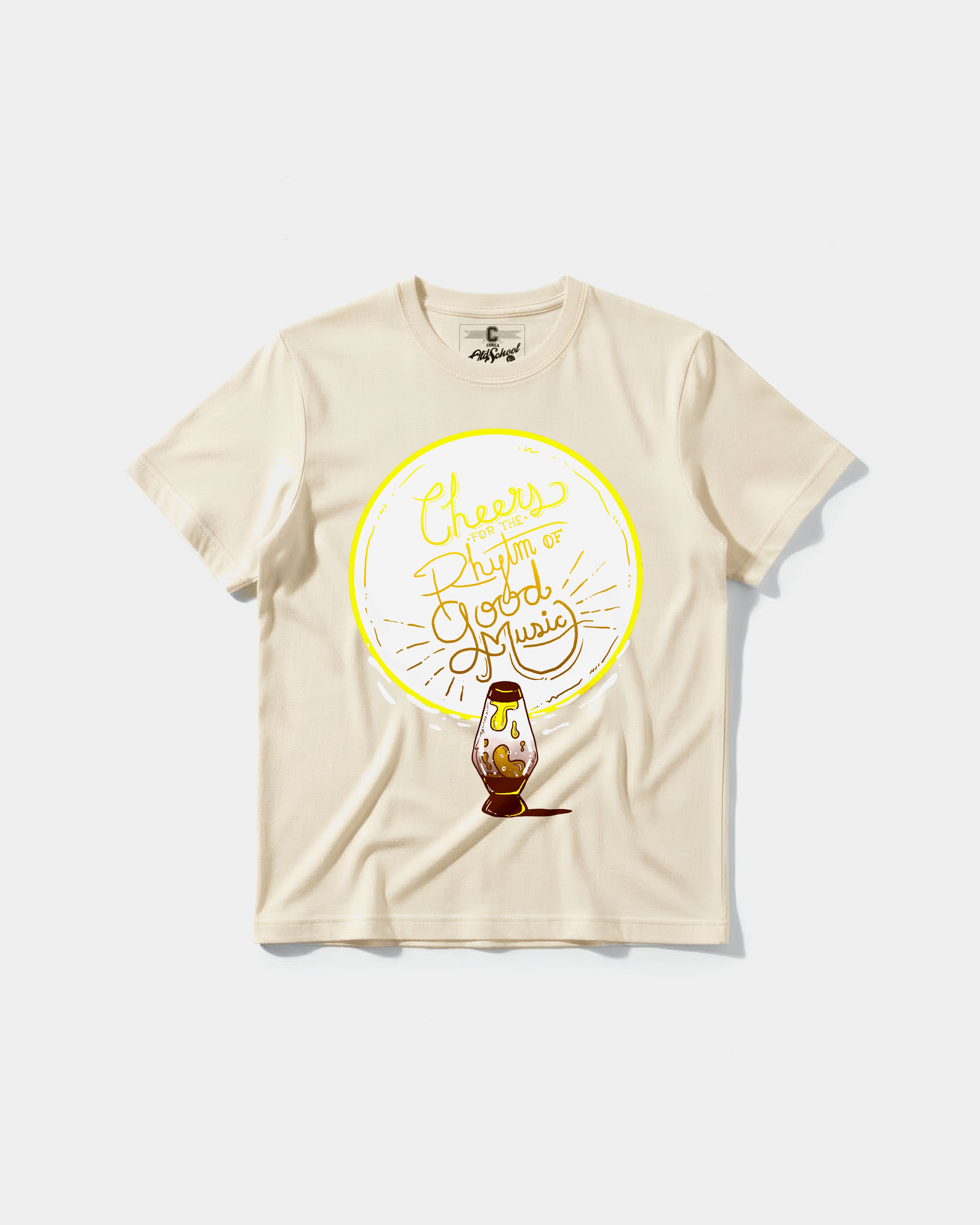Camiseta Cheers Good Music Big Front Regular Basic Beige