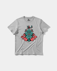 Camiseta Oso Con Gorro Big Front Regular Basic Gris