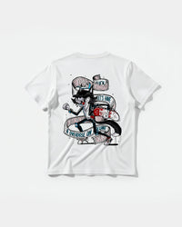 Camiseta Skater Cat Big Back Regular Basic Blanco