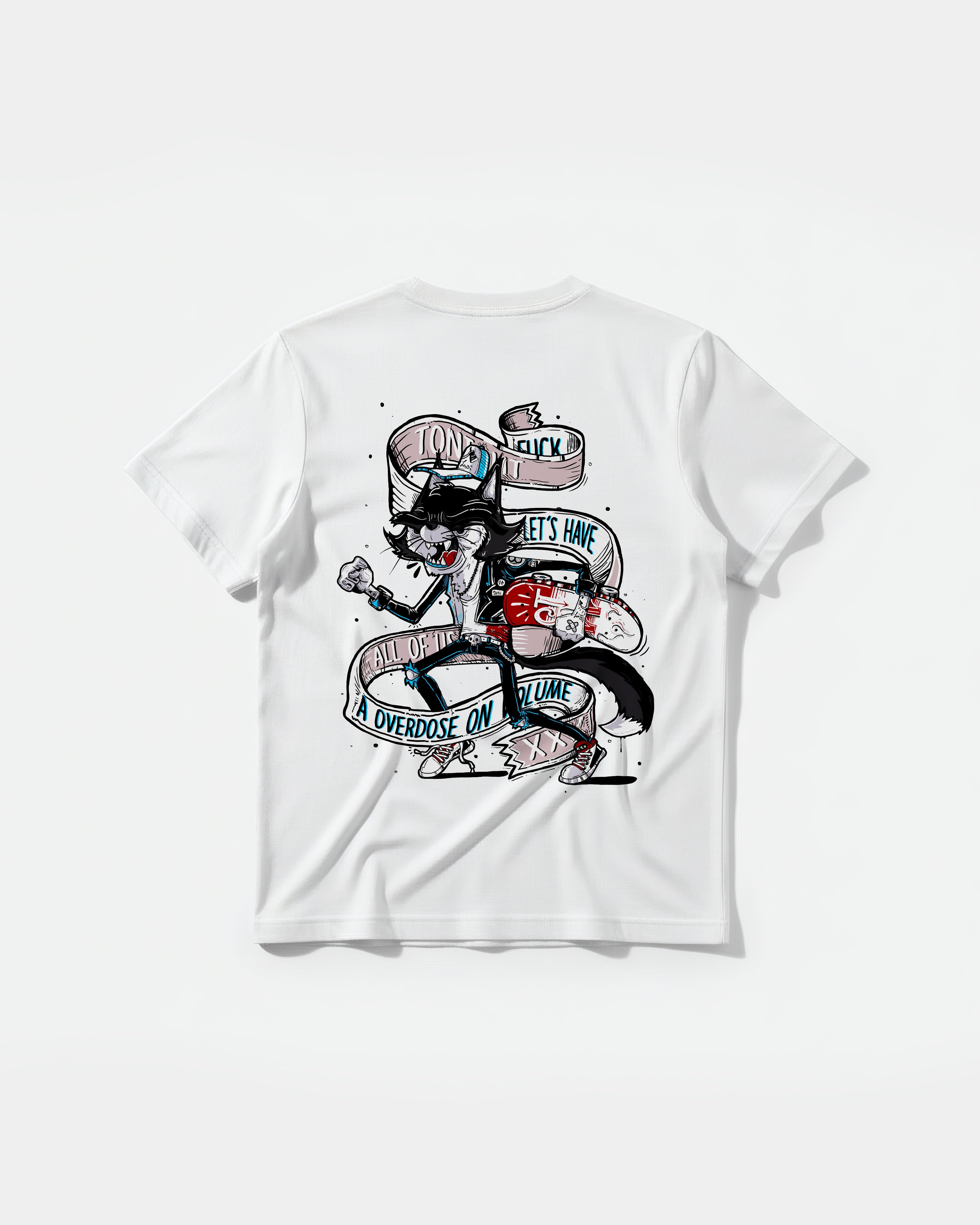 Camiseta Skater Cat Big Back Regular Basic