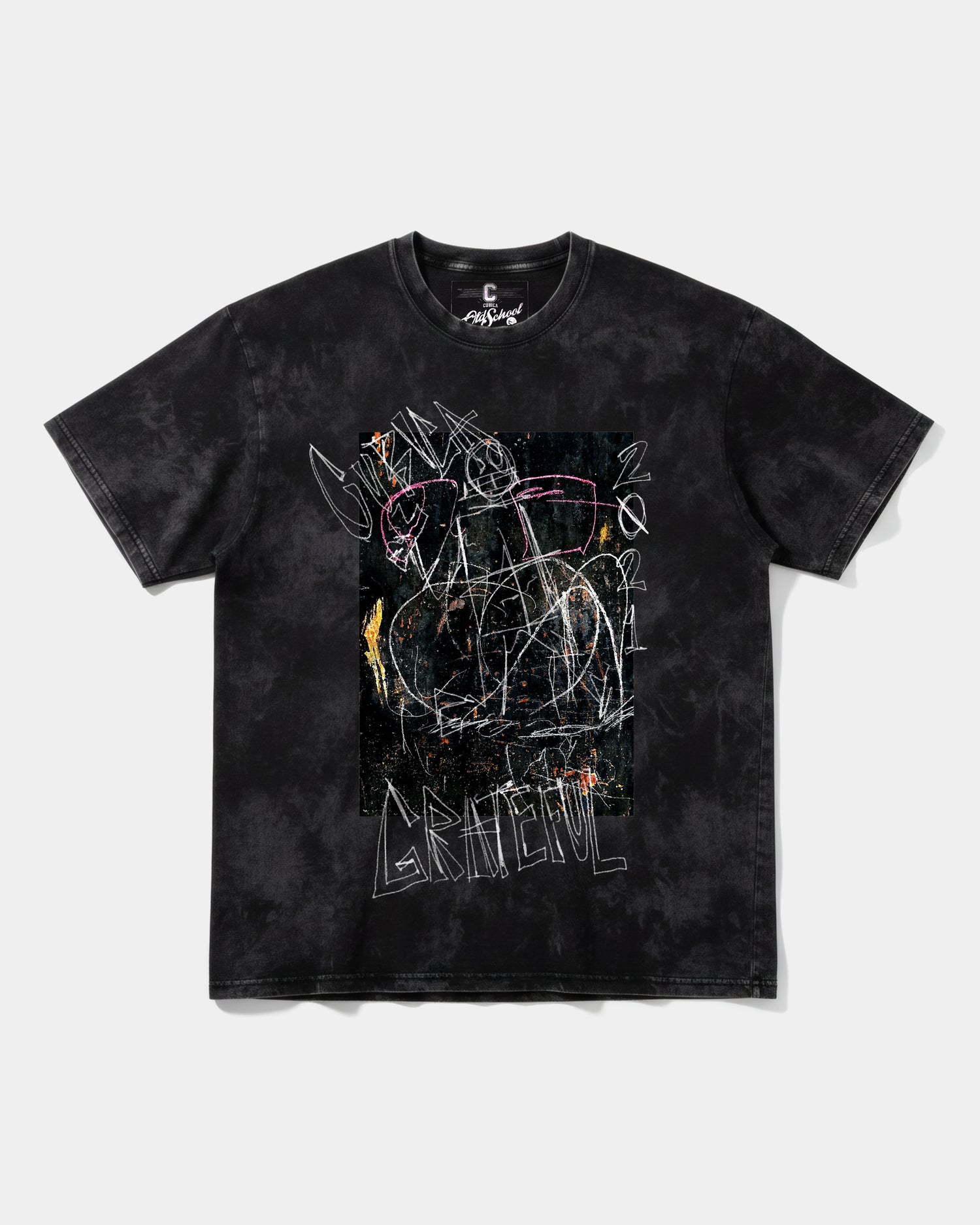 Camiseta Cubica Grateful Big Front Oversize Acid Negro