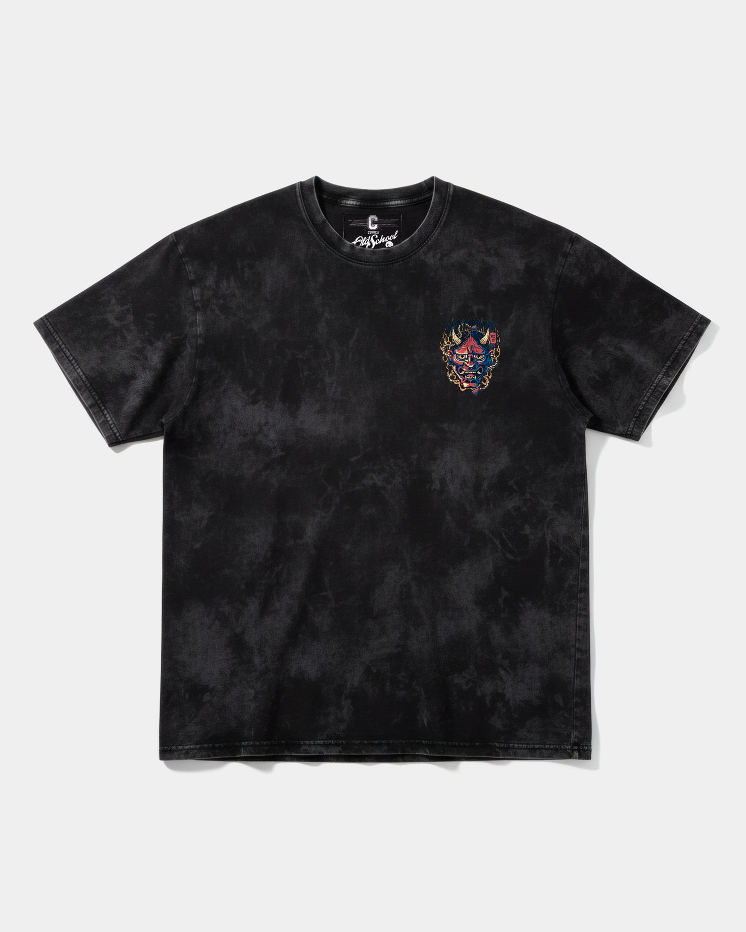 Camiseta China Hannya Big Front Oversize Acid Negro