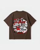 Camiseta Wasting Time 777 Big Back Oversize Basic Marron