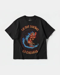 Camiseta Pizza Surf Big Front Oversize Basic Negro