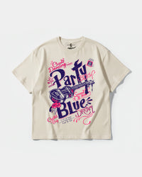 Camiseta Party Beach Big Front Oversize Basic Beige