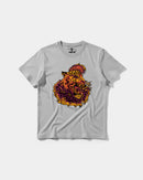 Camiseta Punk Leopard Big Front Regular Basic Gris