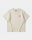 Camiseta Cubica Love Hurts Pocket Oversize Beige