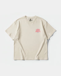 Camiseta Cubica Love Hurts Pocket Oversize Beige