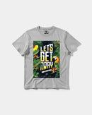 Camiseta Let S Get Away Big Front Regular Basic Gris