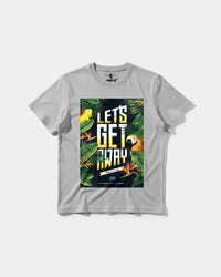 Camiseta Let S Get Away Big Front Regular Basic Gris