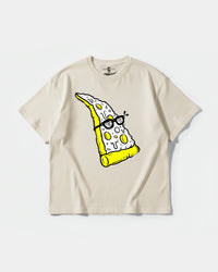 Camiseta Pizza Geek Big Front Oversize Basic Beige