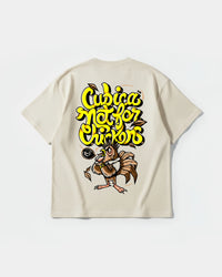 Camiseta Not For Chickens Big Back Oversize Basic Beige