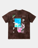 Camiseta Music Paint White Big Back Oversize Acid Marron