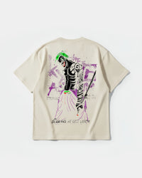 Camiseta Joker Yakuza White Big Back Oversize Basic Beige