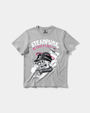 Camiseta Steampunk Retrofuturistic Big Front Regular Basic Gris