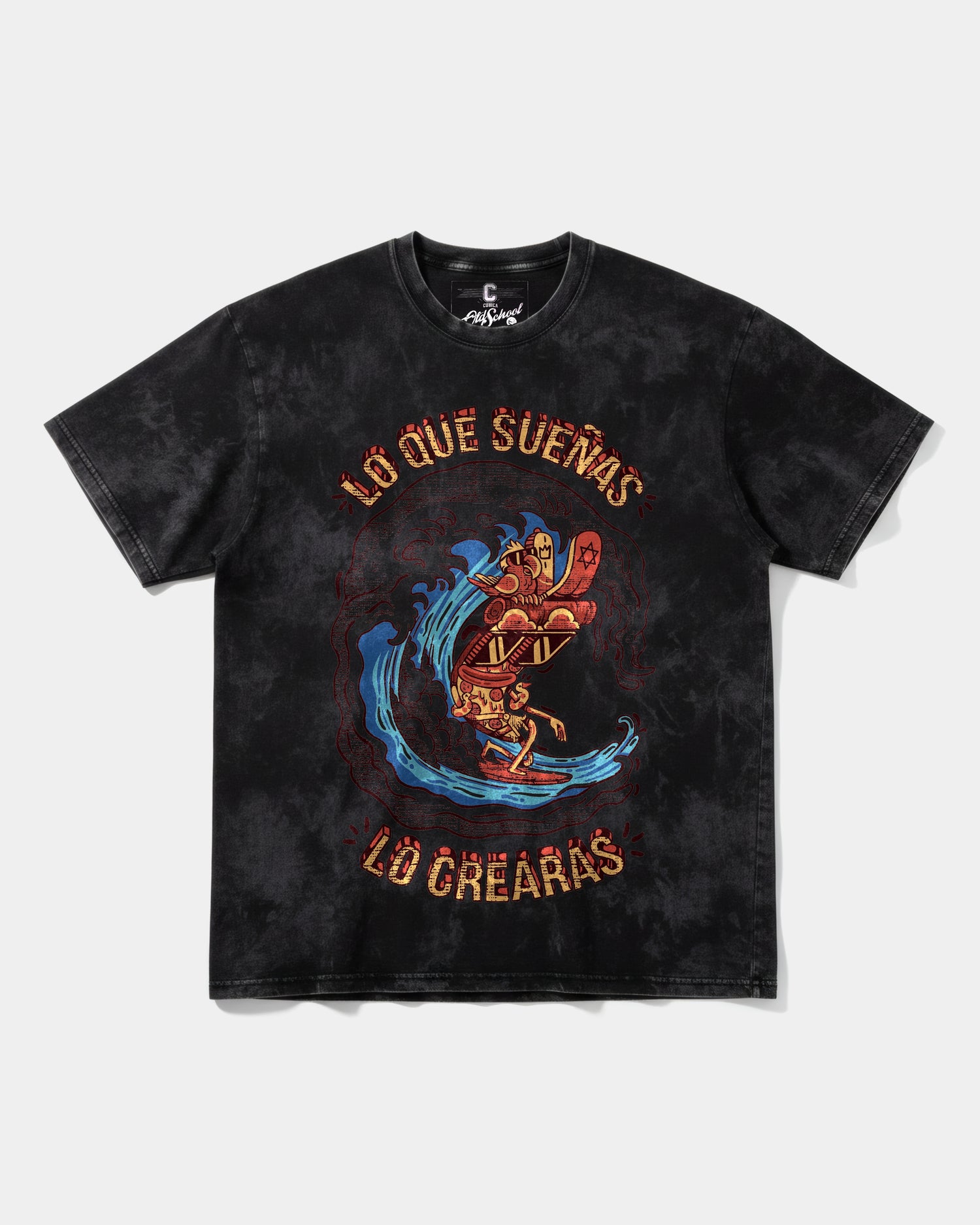 Camiseta Pizza Surf Big Front Oversize Acid Negro