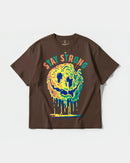 Camiseta Siempre Sonrie Big Front Oversize Basic Marron