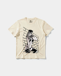 Camiseta Sexy Cat Big Front Regular Basic Beige