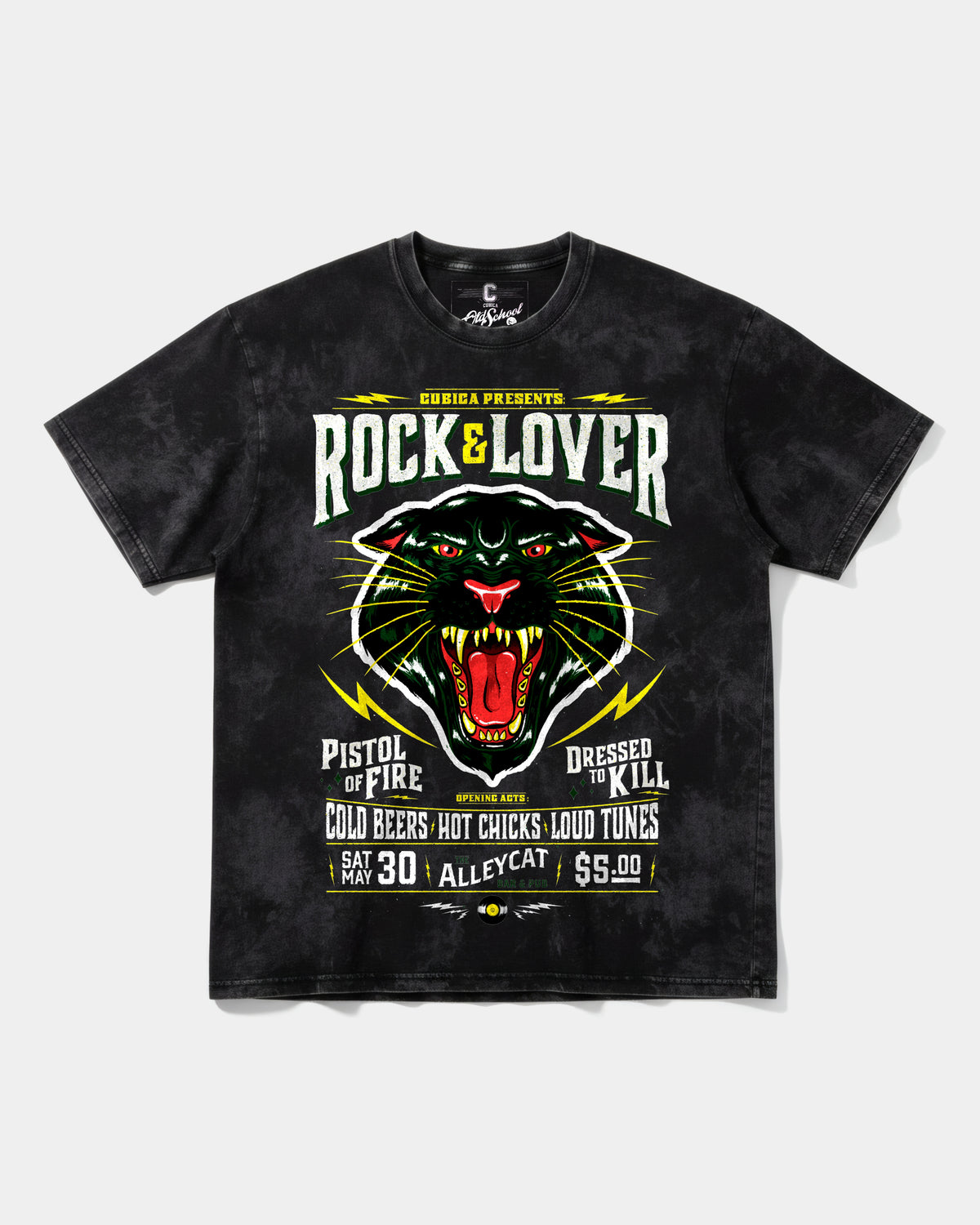 Camiseta Rock And Lover Big Front Oversize Acid