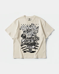 Camiseta Knockout Big Front Oversize Basic Beige