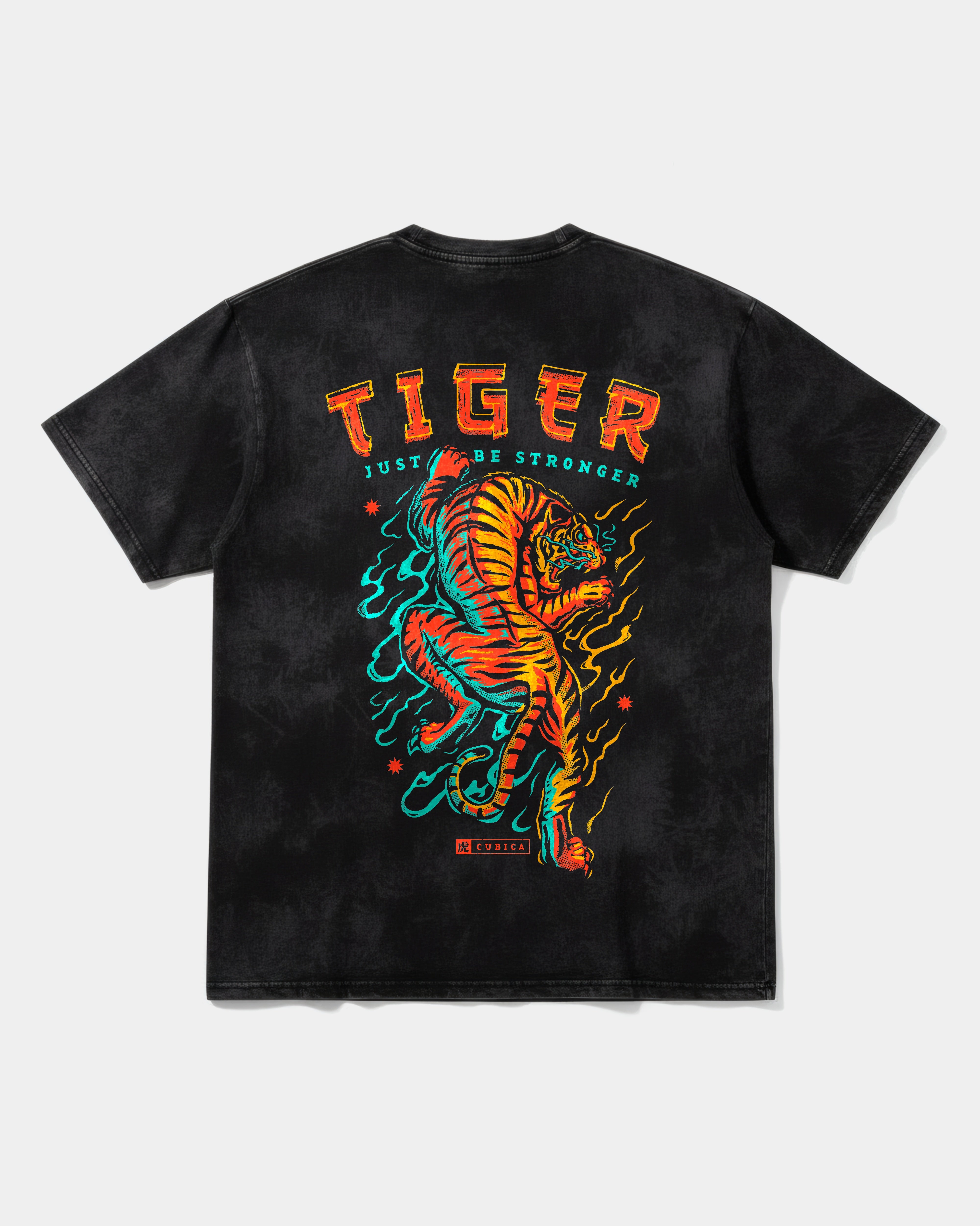 Camiseta Just Be Stronger Chest Front Oversize Acid