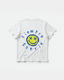 Camiseta Siempre Sonrie Pocket Front Regular Basic Blanco